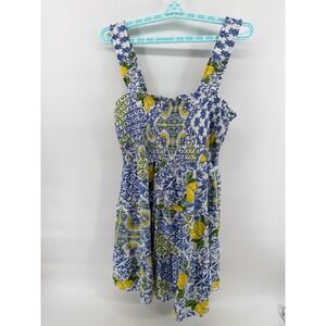 Beach Lunch Lounge Women's Alice Tiered Sundress Smocked Large Beach Resortwear